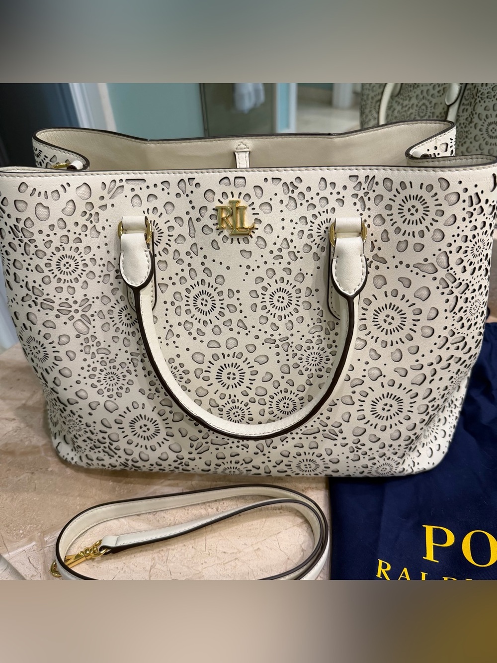 Ralph Lauren Leather Laser Tote - Picture 2 of 10